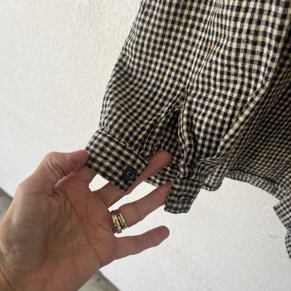 Wah Maker Frontier Clothing Mens Shirt Sz large Black&white Tiny Check Button Up - Picture 3 of 9